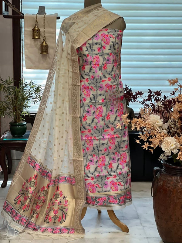Pure Banarasi Jamdani Tilfi Premium Quality Unstitched Salwar Suit All Over  Jacquard Weaving, Salwar Suit, Designer Salwar Suit, Women Salwar Suits,  महिलाओं का सूट सलवार - The Leheriya Creations, Delhi | ID: 27441465473